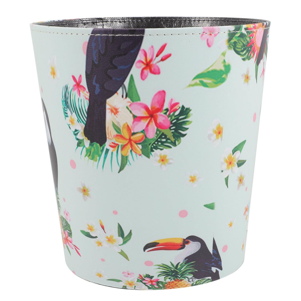 TEHAUX Cubo de Basura de Estilo Retro, Contenedor de Residuos de Cuero, sin Tapa, Fácil de Limpiar, Portátil, para Oficina y Dormitorio, Doméstico