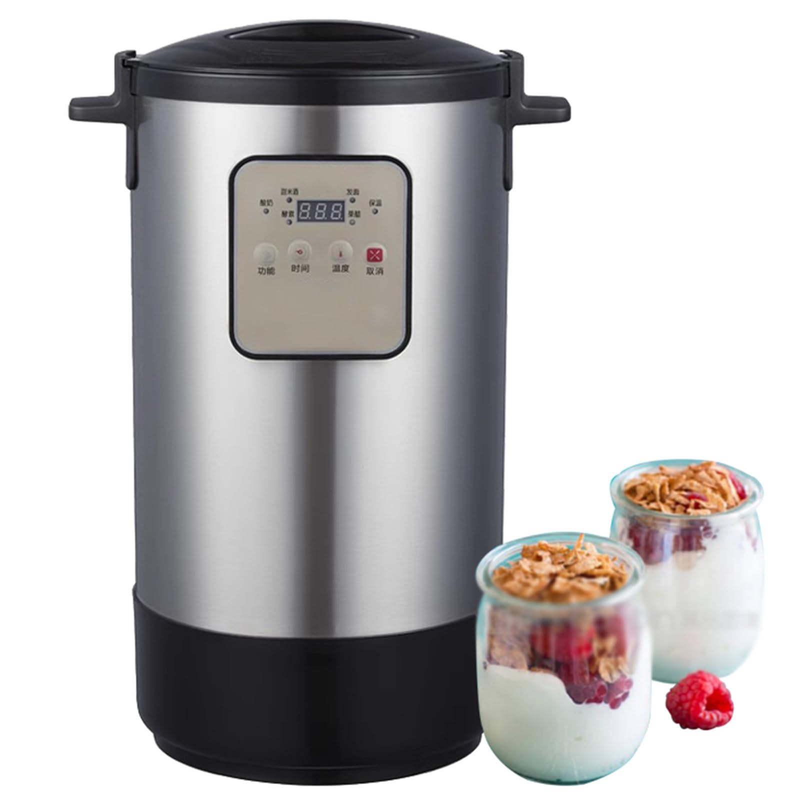 Yogurtera, fermentador eléctrico de 12 L/18 L, máquina para Hacer Vino Dulce de Acero Inoxidable con Temperatura de Tiempo Ajustable para Yogur, enzimas, Masa de arroz, vinagre de Frutas,12L