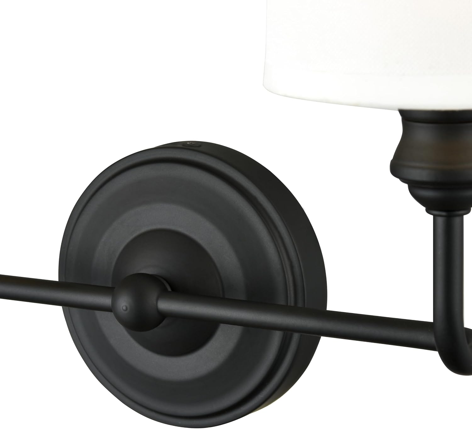 ML Lighting | Leena Collection | 99802-MB | Indoor 2 Light Vanity in Matte Black with White Fabric Shade | Elegant and Versatile Design for Any Bathroom