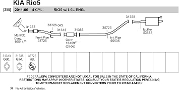 Walker 53725 Exhaust Pipe for Hyundai Accent