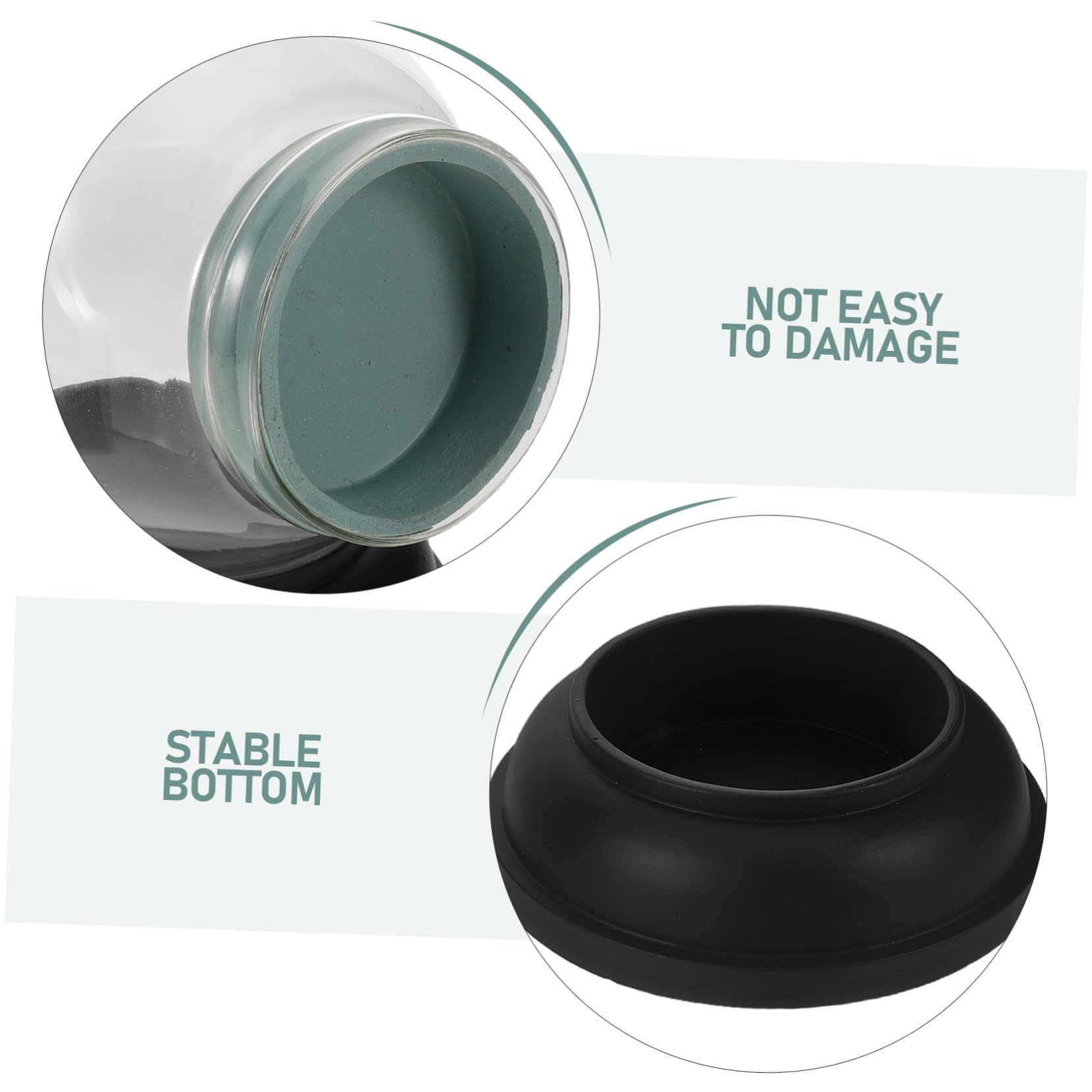 Cabilock Bola de Nieve Navideña Transparente de Kit de Manualidades DIY Cúpula de Vidrio y Base de Resina Negra Suitable para Decoración de Invierno y Regalos de Boda