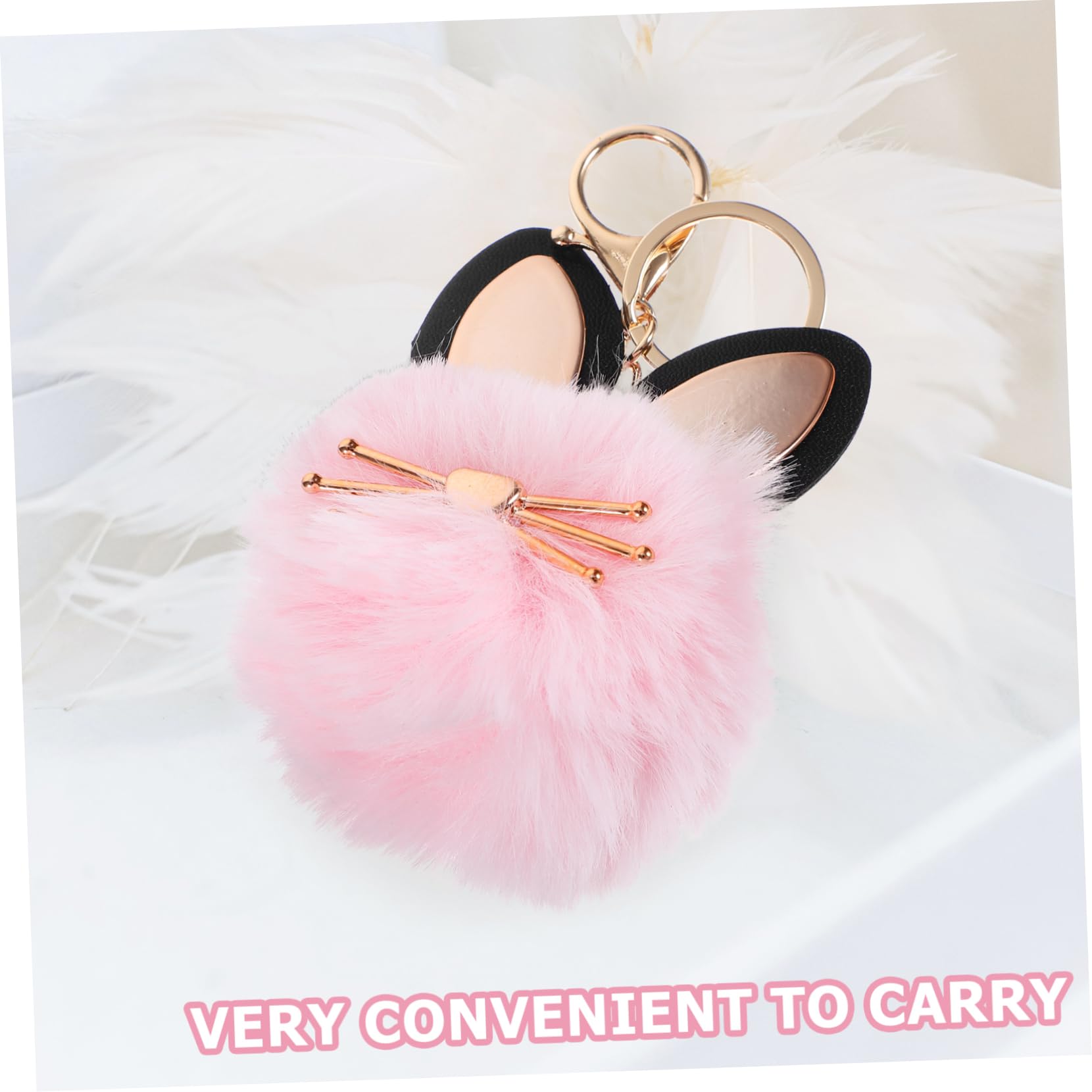 Gatuida Flauschiger Katzen Fußball Schlüsselanhänger Teiliges Für Damen Mit Kunstpelzkugeln Rosa Und Beige Als Handtaschenaccessoire Und Schlüsselring