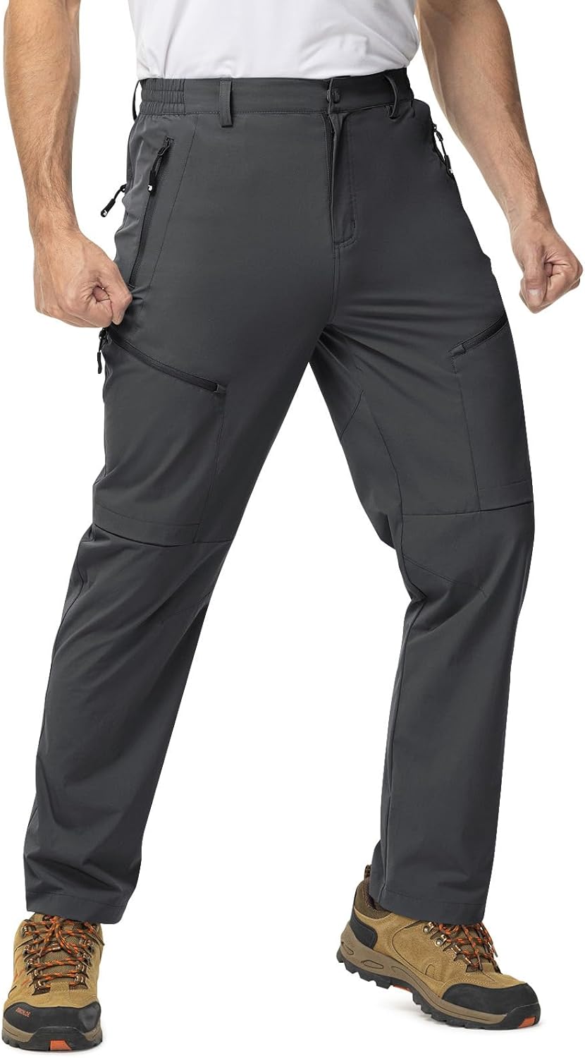 Lightweight Men’s Hiking Pants with 5 Zip Pockets – Quick Dry Cargo for Outdoor Adventures