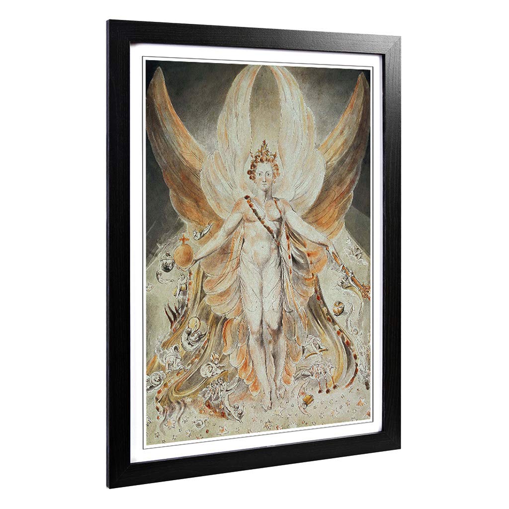 Big Box Art Framed Print of William Blake Satan in his Original Glory Design | Wall Art Picture | Home Decor for Kitchen, Living Room, Bedroom, Hallway, Black, A2 / 24.5x18 Inch / 62x45cm