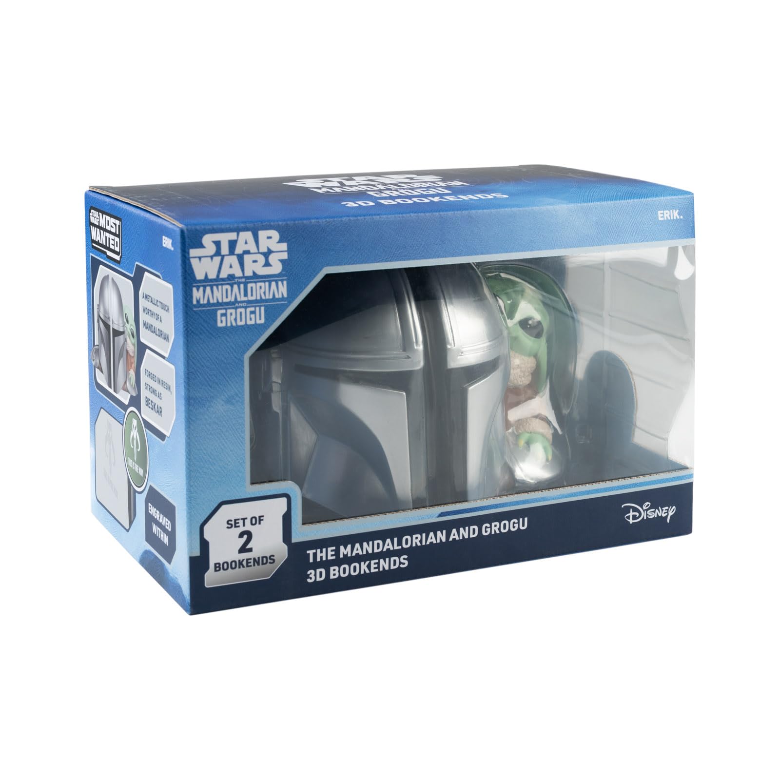 Grupo Erik Star Wars Mandalorian Grogu Baby Yoda Buchstütze Buchständer | Book Nook Kinder und Erwachsene ca. 12,3 x 15,4 x 14,9 cm Offizieller Star Wars Figur Merch Geschenke
