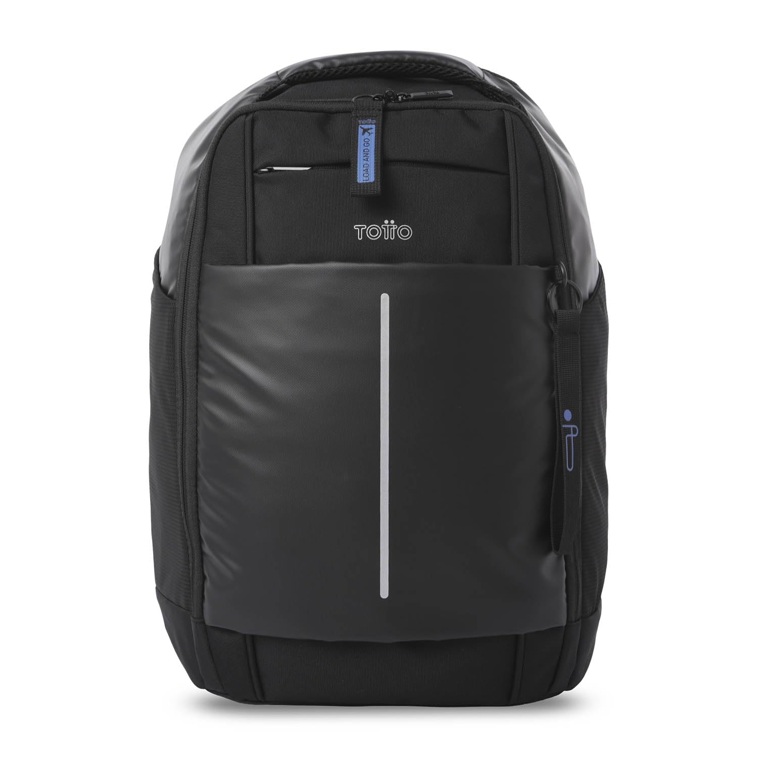 TOTTO - Mochila Viaje, Modelo Access Travel, Capacidad 16L, Mochila para Pc 15", Bolsillo Secreto, Correas de Compresión Internas, Pasador para Sistema de Ruedas, Cómoda y Resistente, Color Negro