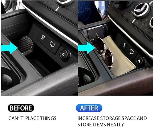 Miniatura 3 de Bandeja organizadora de consola central para Land Rover Defender 90 110 130 2020-2023 Accesorios Caja de almacenamiento central negra Caja de