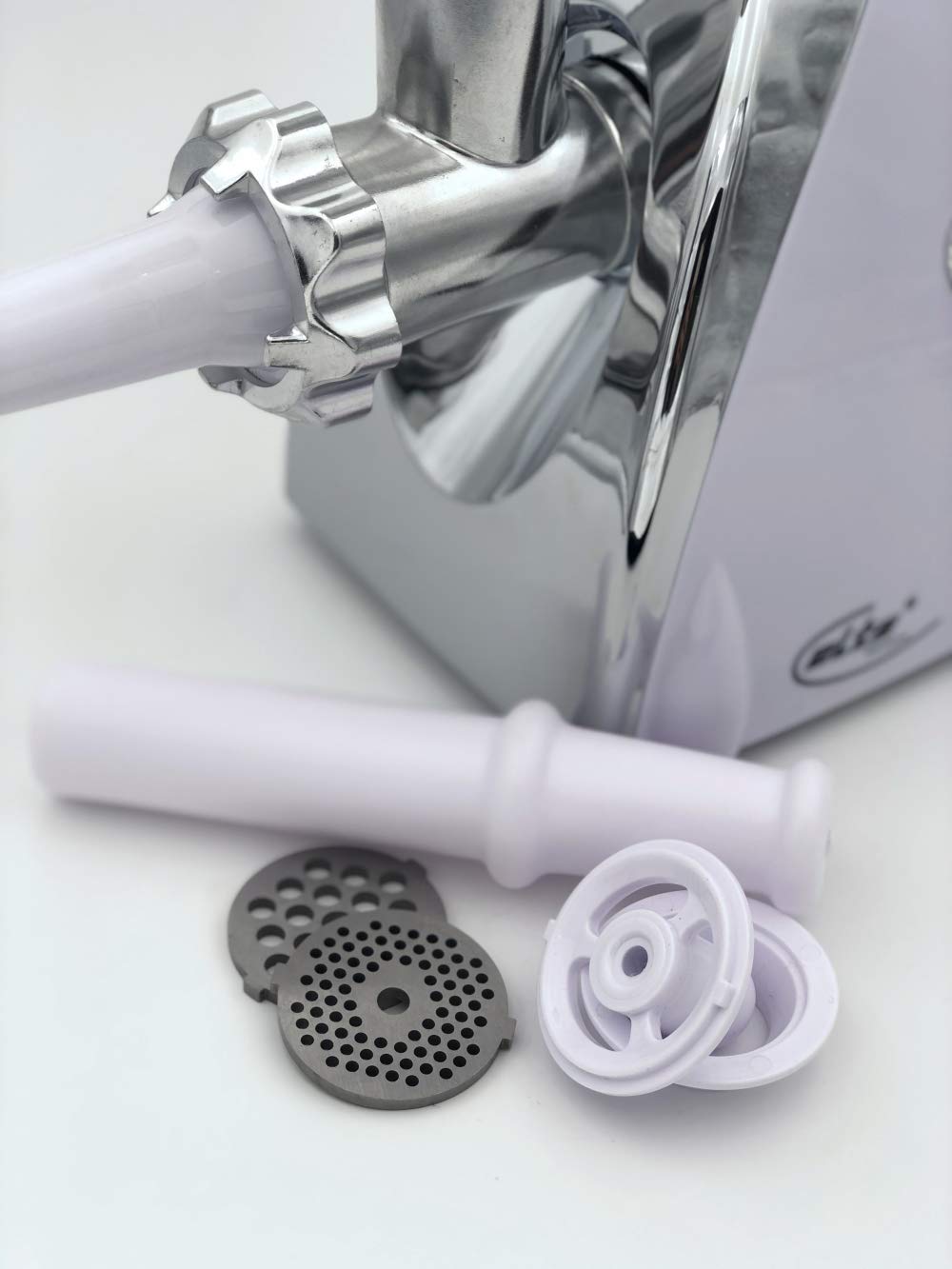 ELTA 2001451 Tritacarne, Acciaio Inox, plastica, Bianco