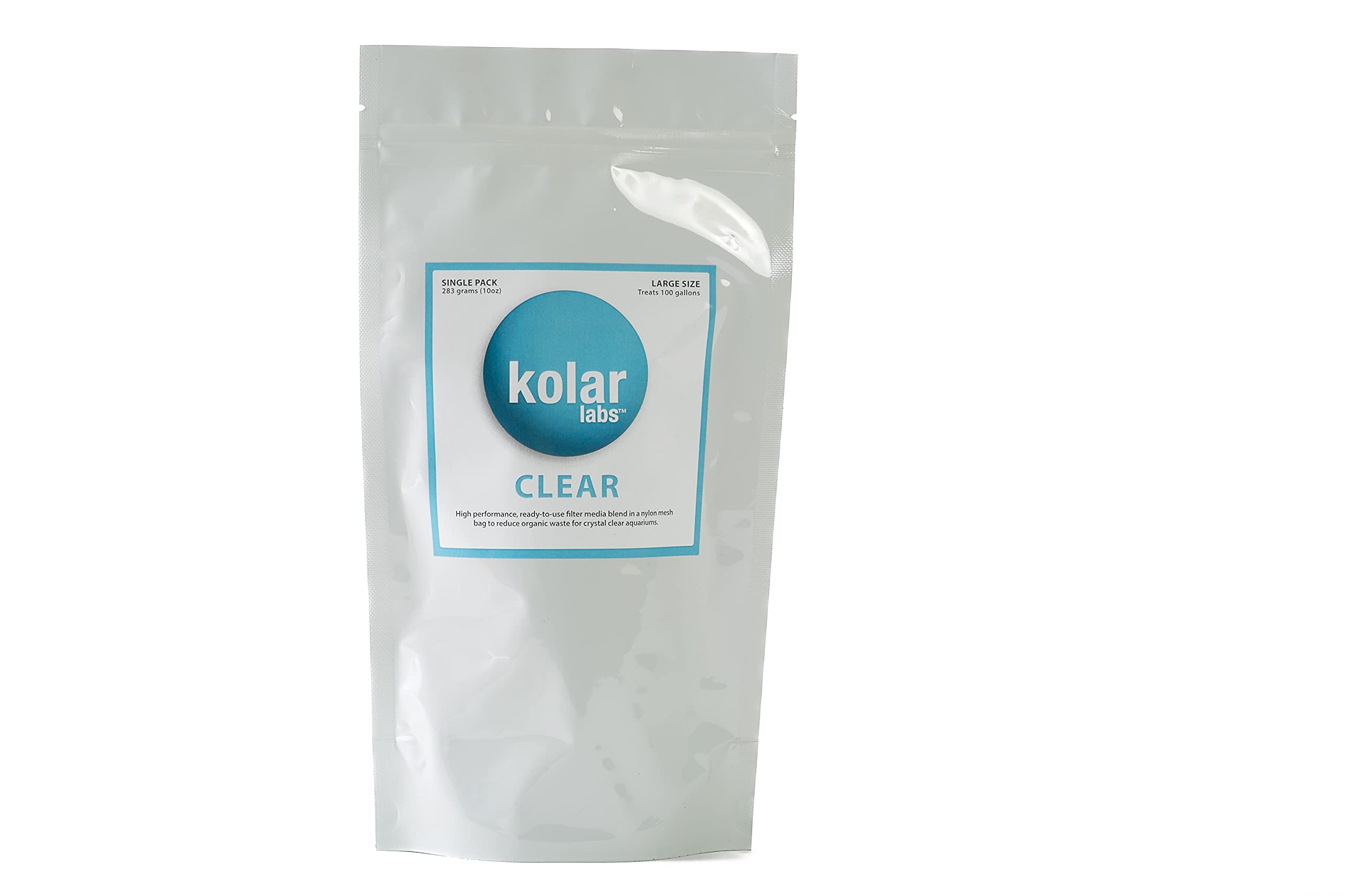 Kolar Labs Clear – Fast Acting, Pre-Rinsed, Organic Waste Removal Media Blend Filter Packet for Crystal Clear Aquariums, Large