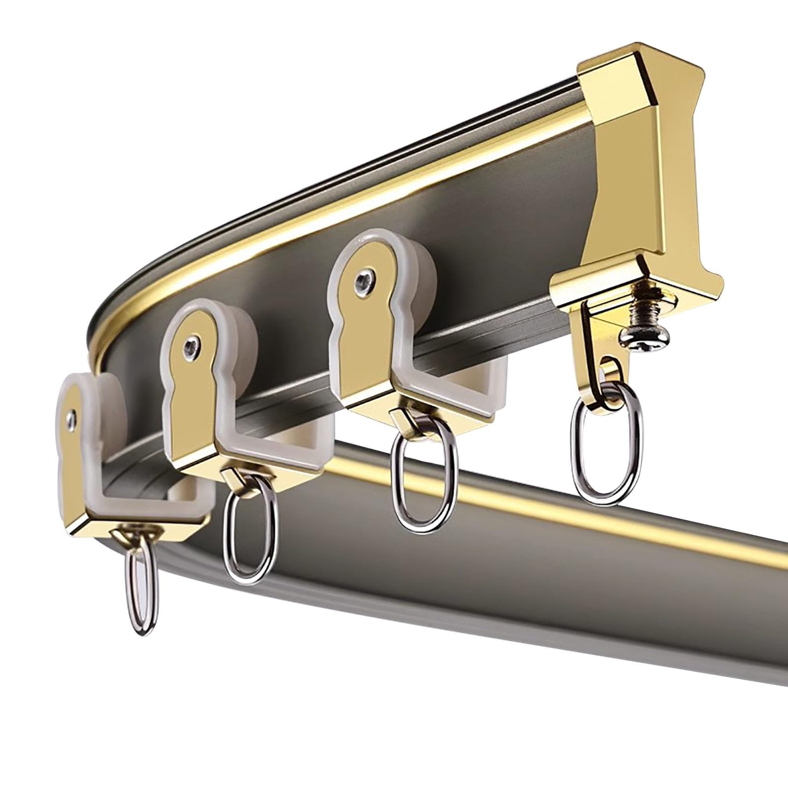 Sistema flessibile per doccia – 5,8 m pieghevole ain asta per BayRV casa e ufficio – montaggio a parete facile scorrimento Slish Champagne h