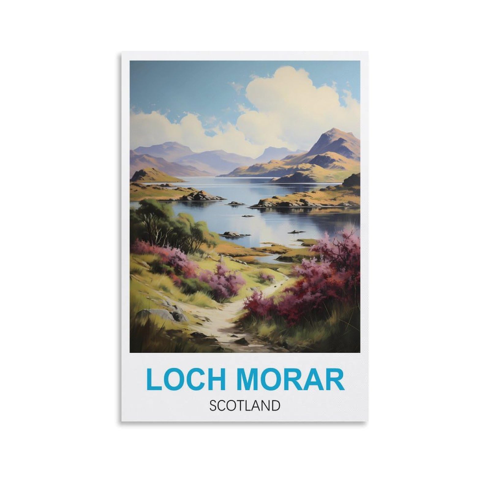 LNHZGNJNH Loch Morar Scotland Vintage Travel Poster 12x18inch(30x45cm) Canvas Wall Art Wall Print Painting Decor Living Room Bedroom Decor