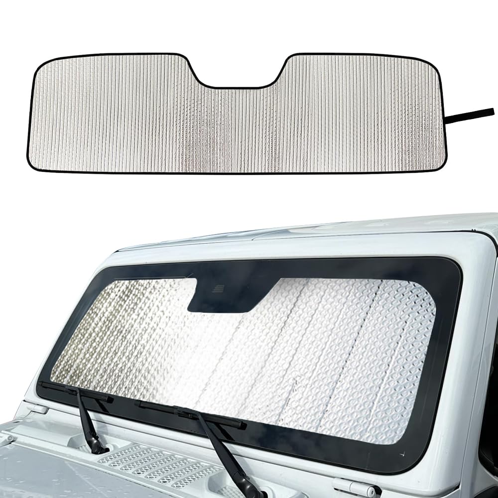 FSYHKJWindshield Sun Shade Front Window Sunshade Heat Shield Sun Visor Sun Blocker Protector Cover for Jeep Wrangler JL Gladiator JT 2024 Interior Accessories