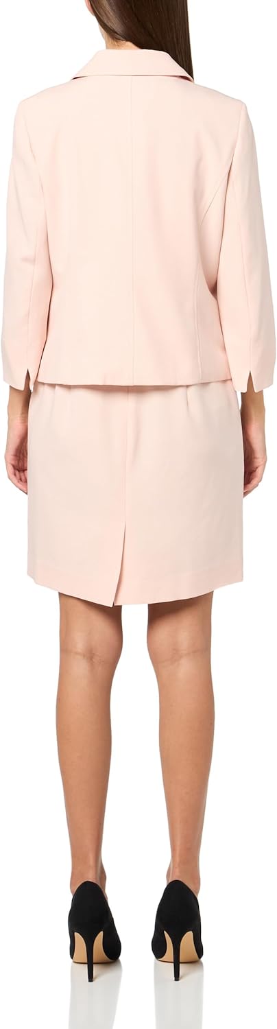 Le Suit Women's Four Button Boxy Blazer & Dress, 2pc Set