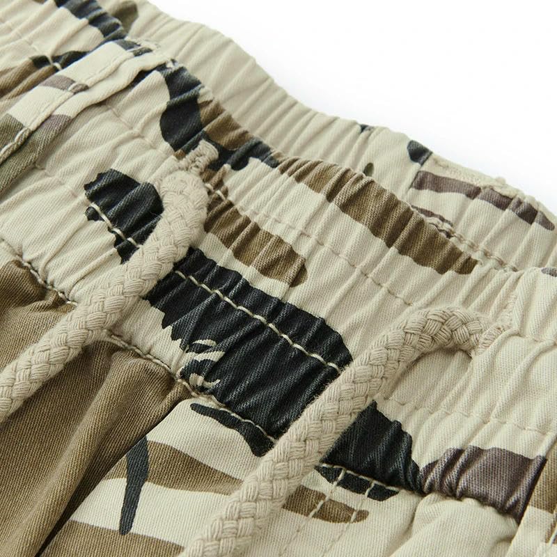 Men's Summer Streetwear Casual Printed Loose Straight Cargo Shorts Daily Outdoor