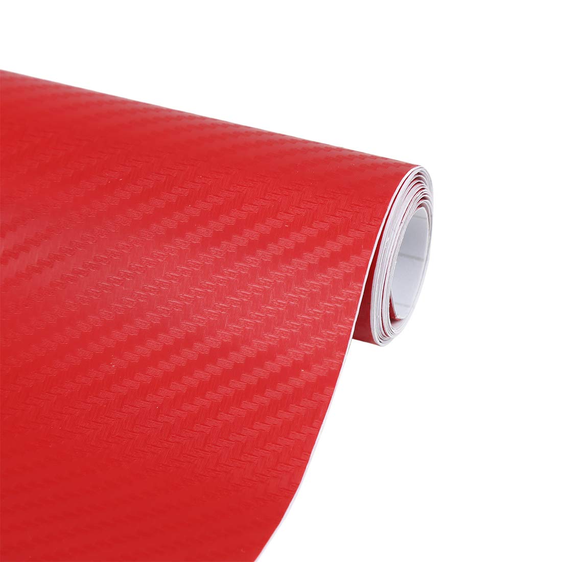 Selbstklebende Vinylfolie mit Faserstruktur, Selbstklebende Folie Aus Kohlefaser-Vinyl for Autos, Motorräder, Mehrfarbig, Mehrere Größen(152x30cm Carbonred)