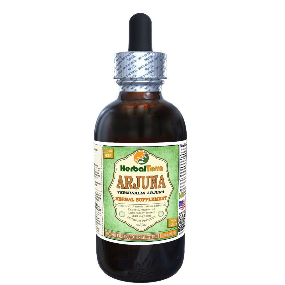 Arjuna (Terminalia Arjuna) Glycerite, Organic Dried Bark Alcohol-Free Liquid Extract 2 oz