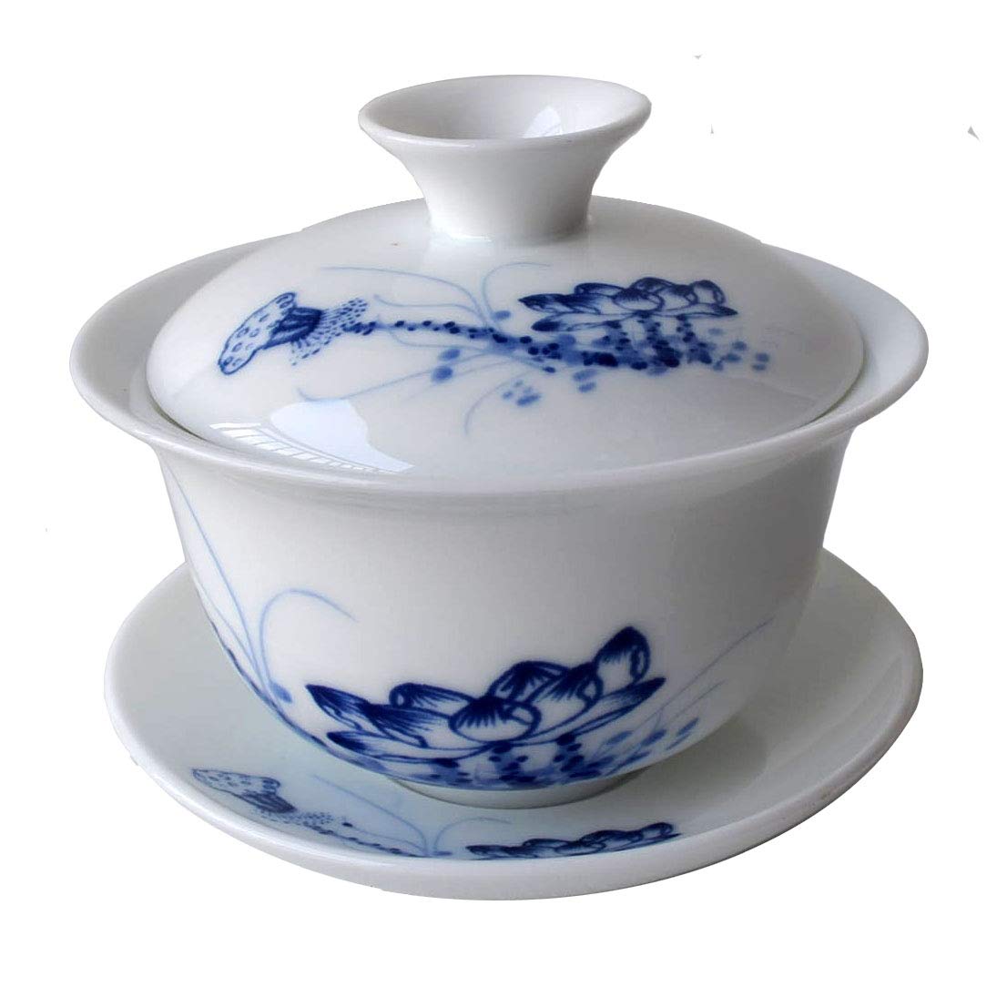 Gaiwan Porcelain Chinese Kung Fu Sancai Tray Cup 4oz Tea Set Bowl Saucer Lid