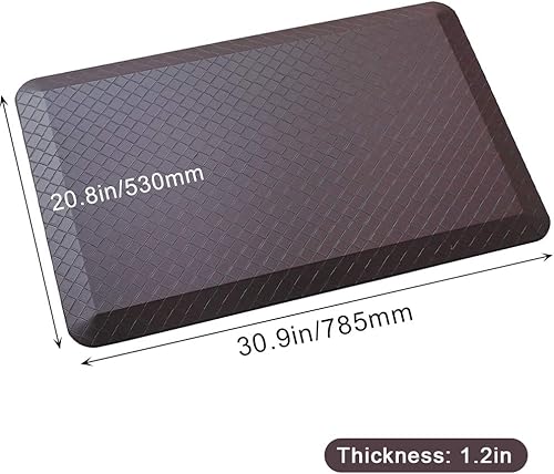 Miniatura 7 de Alfombrilla de pie cómoda antifatiga para cocina, de grado comercial, ergonómica, para oficina, escritorio de pie, 2 uds