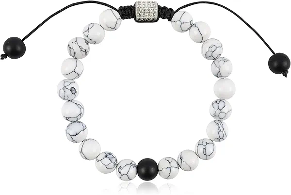 IDEAJOY Bohemian Stone Beaded Bracelets for Women Single Natural Stone Gemstone Strand Bracelets Braided Chakra Crystal Beads Bracelets Boho Adjustable Handmade Summer Beach Jewelry Gift for Women