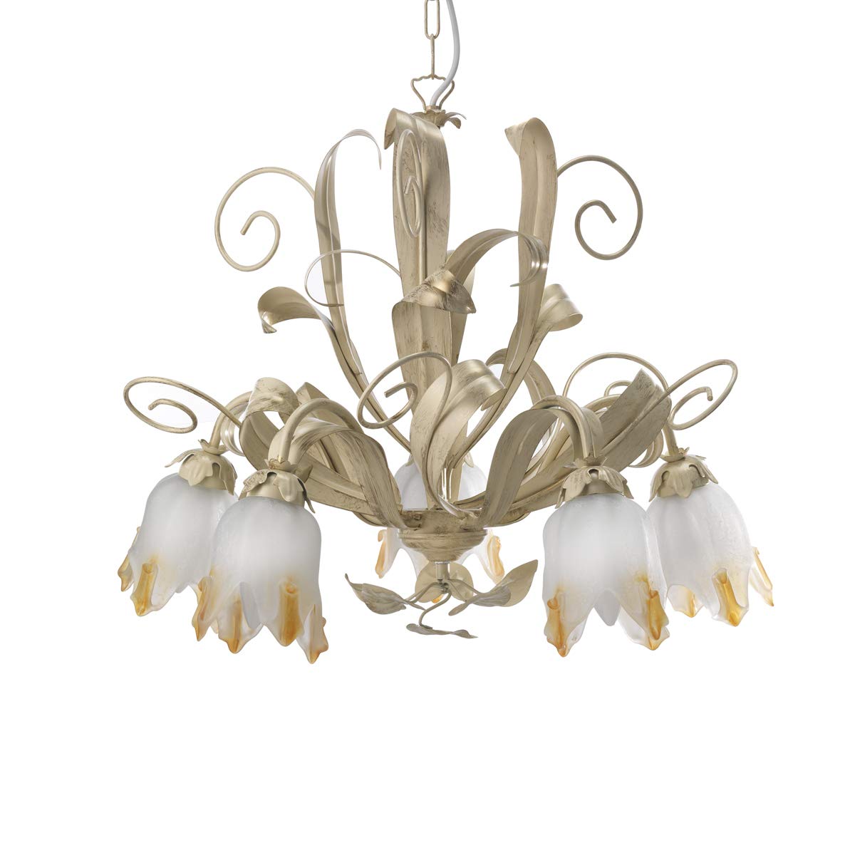 Onli Dorado Dormir Con Pies De Lámpara De Metal Marfil Cepillado Oro Con Cristales Blancos A Flor