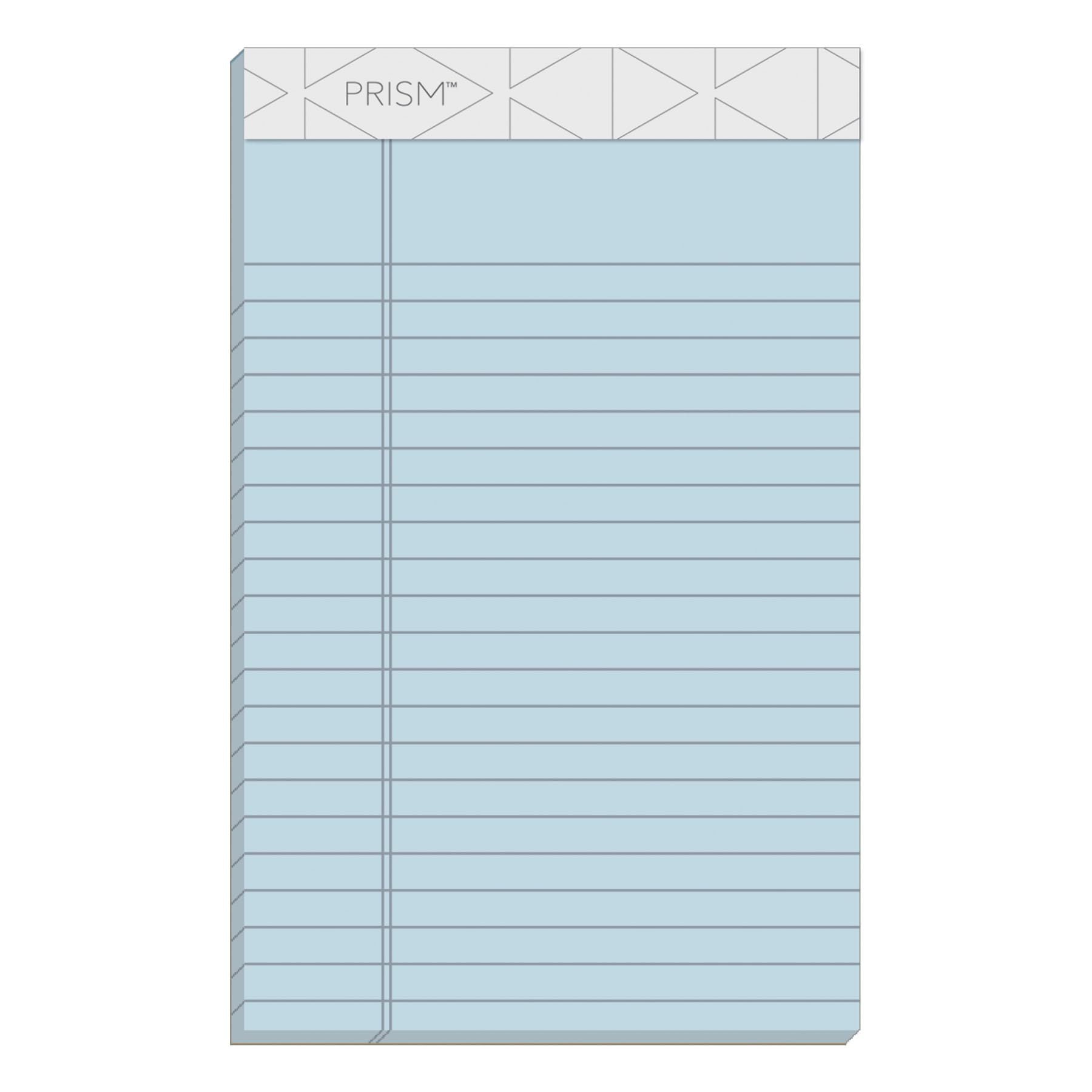 TOPS Prism Plus 100% Recycled Legal Pad, 5 x 8 Inches, Perforated, Blue, Narrow Rule, 50 Sheets per Pad, 12 Pads per Pack (63020)