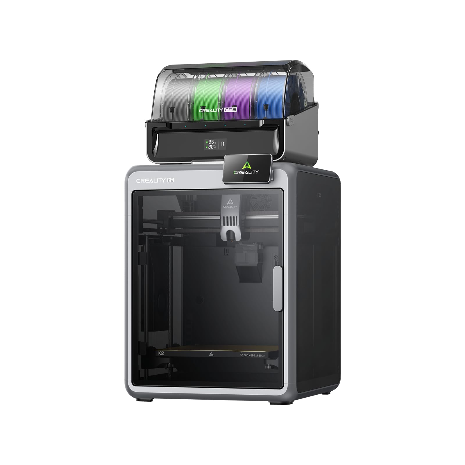 Creality K2 Combo (A) 3D Printer, Multi Color 3D Printing with CFS 600mm/s, High-Speed Auto-Leveling, Creality 3D Printer, Build Volume 260 * 260 * 260mm
