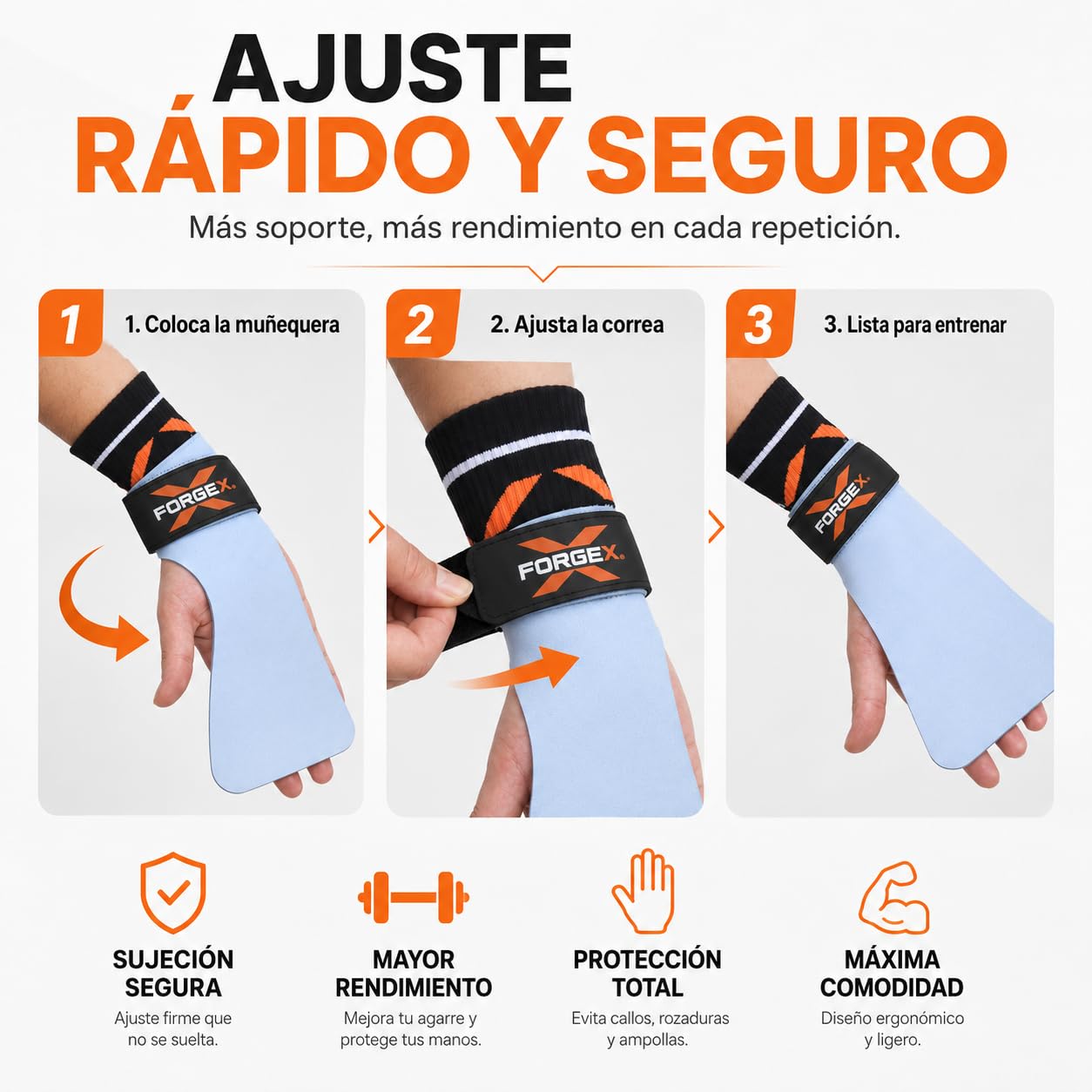 Calleras para Crossfit Pro Lock Protección Manos Soporte Muñeca Hombres Mujeres