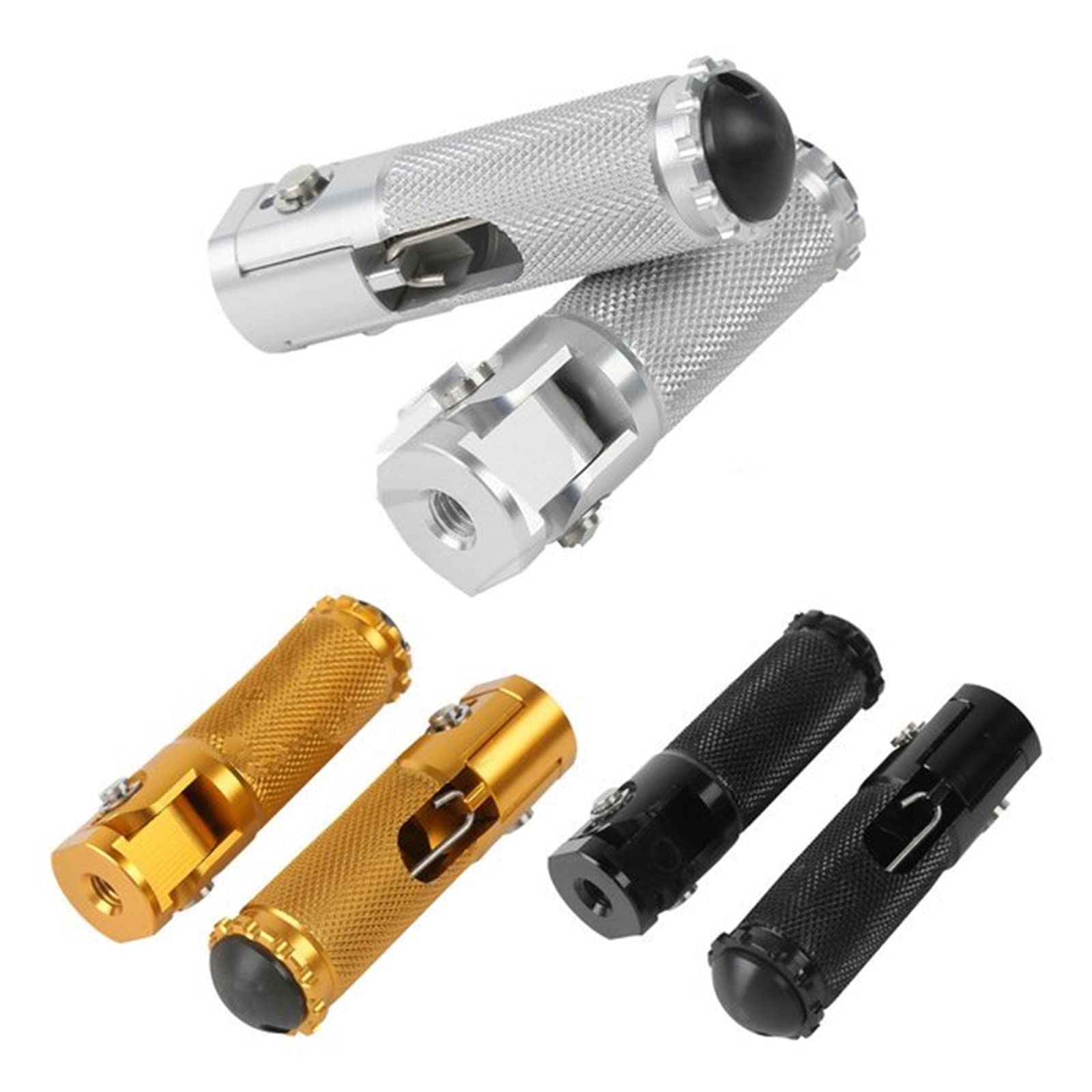 Reposapiés para Motocicleta Estriberas Plegables Estriberas Trasero Resto Carreras Motocicleta Universal Billet El Juego Trasero Use Pernos 8 Mm (Color : Zwart)