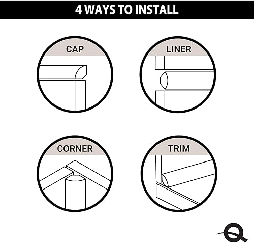 Miniatura 6 de Questech Decor - Borde redondo de azulejos redondeados, borde de ducha de esquina de 12 x 12 pulgadas, tapa decorativa para revestimiento de