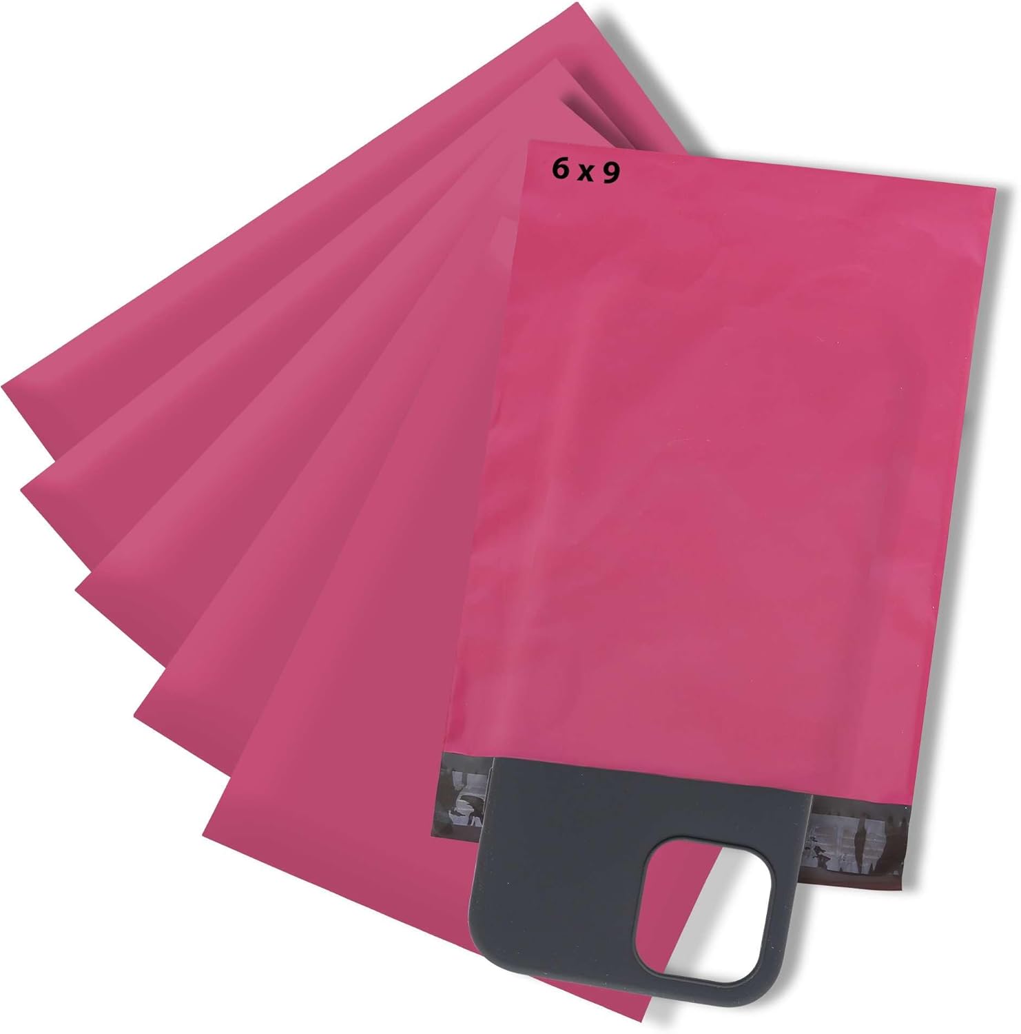 Small Poly Mailers 6x9, Solid Pink Shipping Bags - Tear And Puncture Free Poly Bags - Water Resistant Mailing Bags - Packaging Bags For Small Business - 500 Count