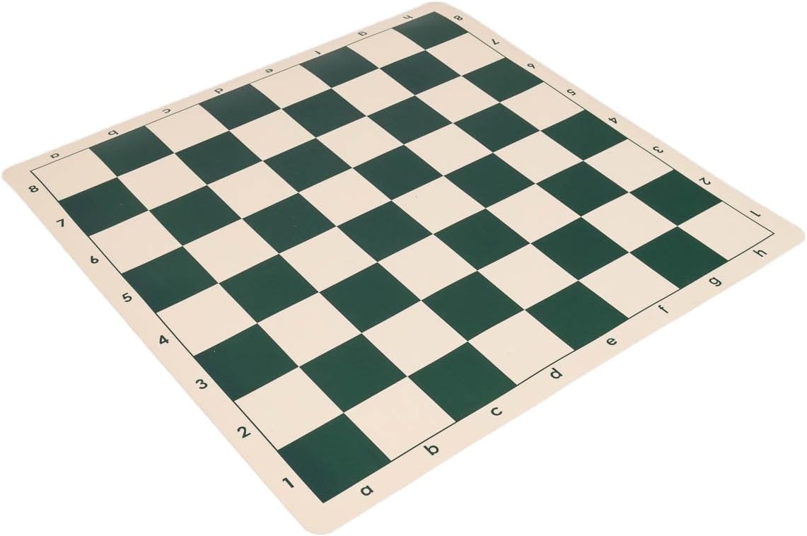 Wholesale Chess 20" Tournament Silicone Roll-Up Chess Board - Forest Green