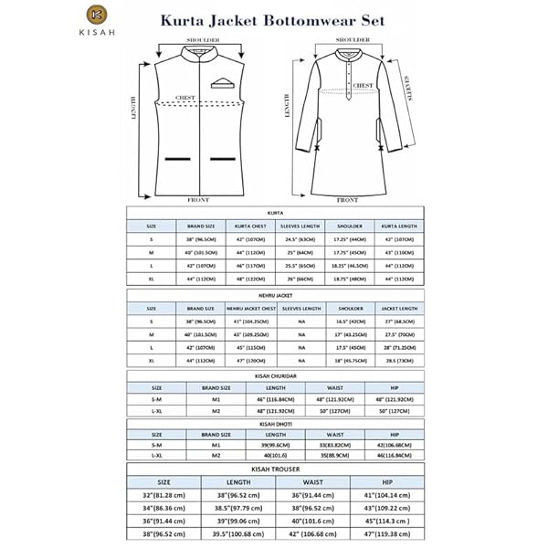 KISAH Men's Kurta Jacket Set - Traditional Indian Ethnic Wear for Men - Ideal for Weddings, Festivals & Celebrations