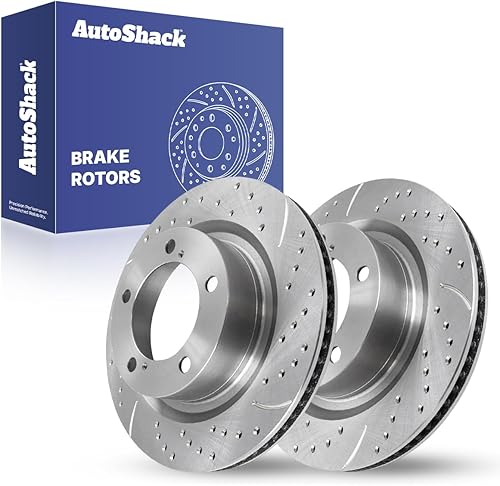 Miniatura 8 de AutoShack Rotores de freno delanteros perforados y ranurados | Reemplazo para Toyota Tundra 2007-2021 2008-2022 Sequoia 2016-2021 Land Cruiser