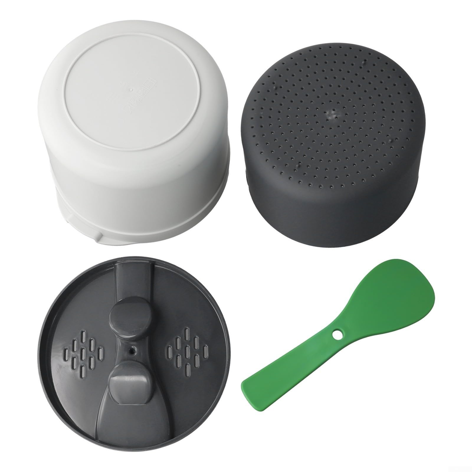 Cuiseur à riz pour micro-ondes, cuiseur à riz multifonction pour légumes, pâtes et soupe avec passoire (vert)