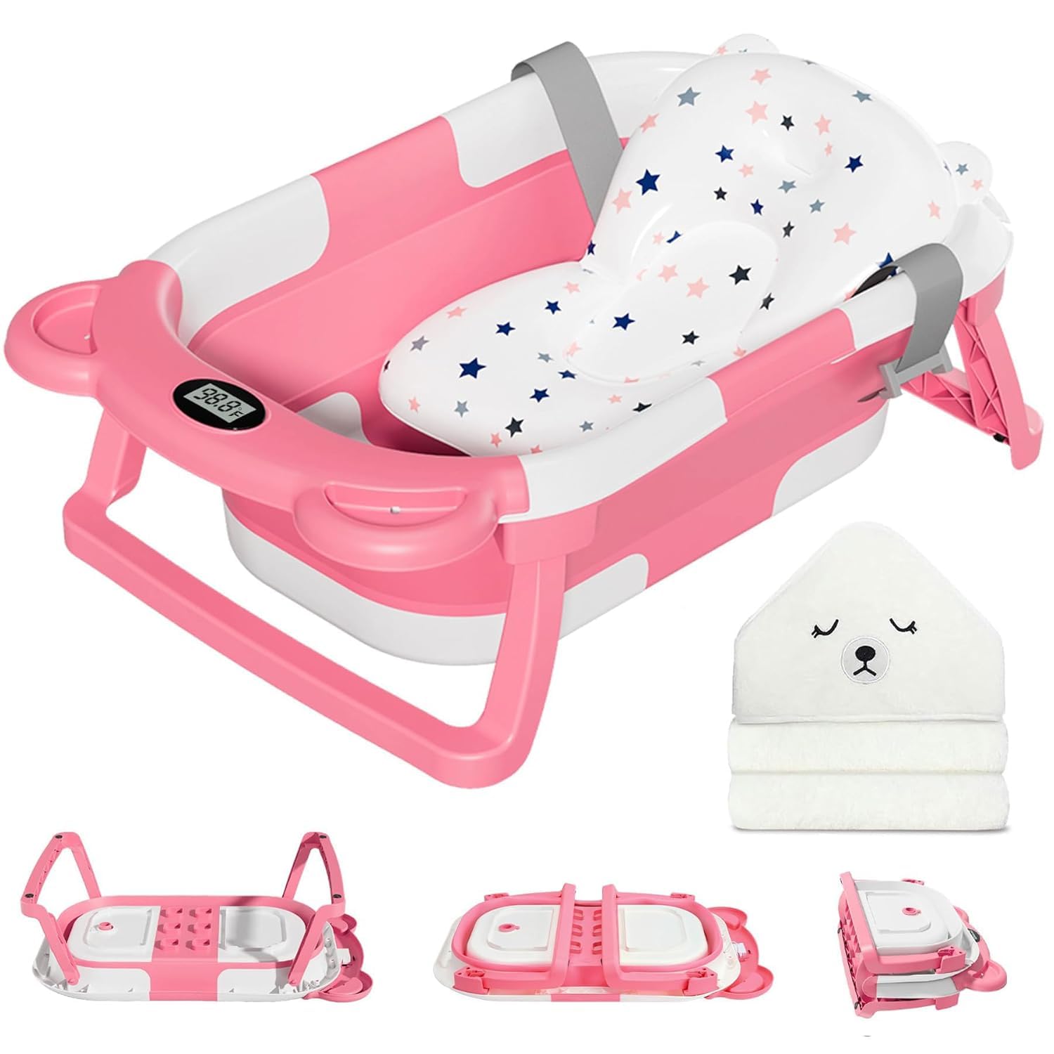 Photo 1 of MoreFeel Collapsible Baby Bathtub with Thermometer