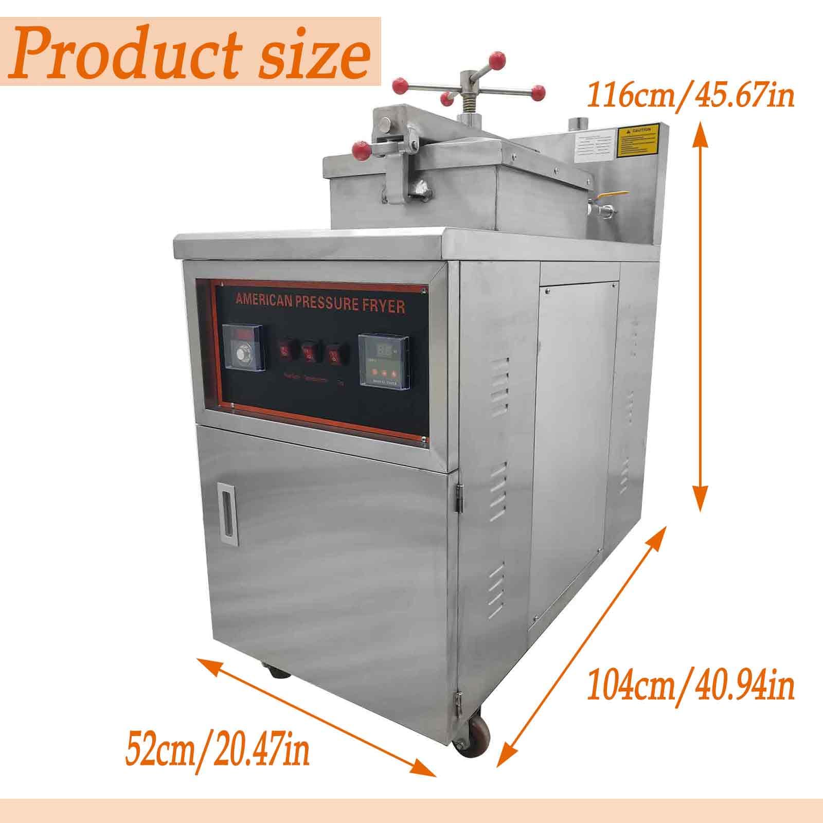 BEILOCKERY 110V 45L CNC High Pressure Fried Chicken Stove Liquefied Petroleum Gas with Protection, 150W Commercial Deep Fryer, Stainless Steel Kitchen Frying Machine with Basket