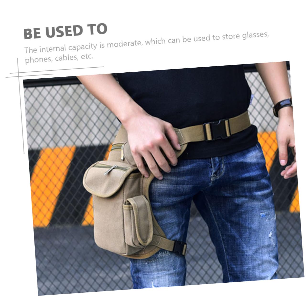 BESTonZON Leichte Canvas Beintasche mit Verstellbarem Oberschenkelgurt Multifunktionale Motorrad Beintasche zum Campen und Radfahren für Damen und Herren