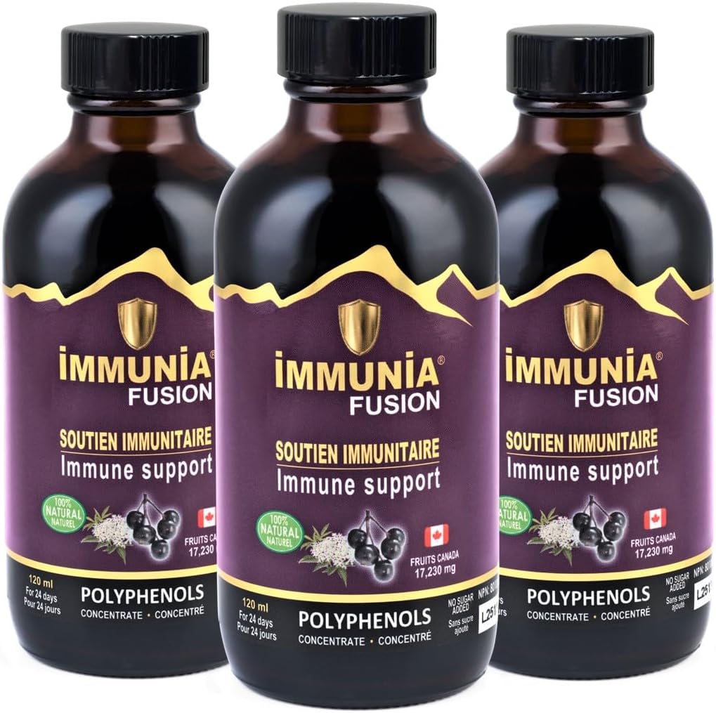 Fusion – Concentrated Blend of Elderberry, Elderflower & Blue Berries | Polyphenol-Rich Liquid Formula. (3-Pack)