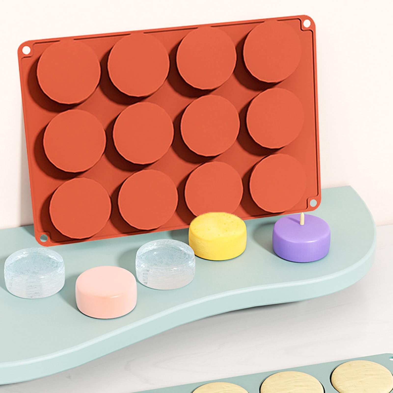 Silikon-Kuchenform, Süßigkeitenformen aus Silikon-Kuchen-Puck-Form aus mit | 12 Mulden,Schokoladenformen, Kuchenform für, Pudding, Kuchen machen, Schokolade