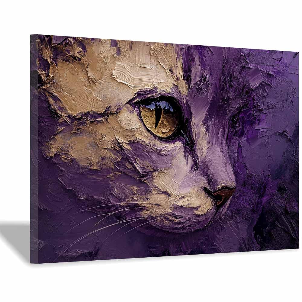 JOSUE Animals Wall Art Canvas Prints Cool Tree Abstract Pictures for Living Room Home Wall Decoration(Purple 70)-70x100cm Framed