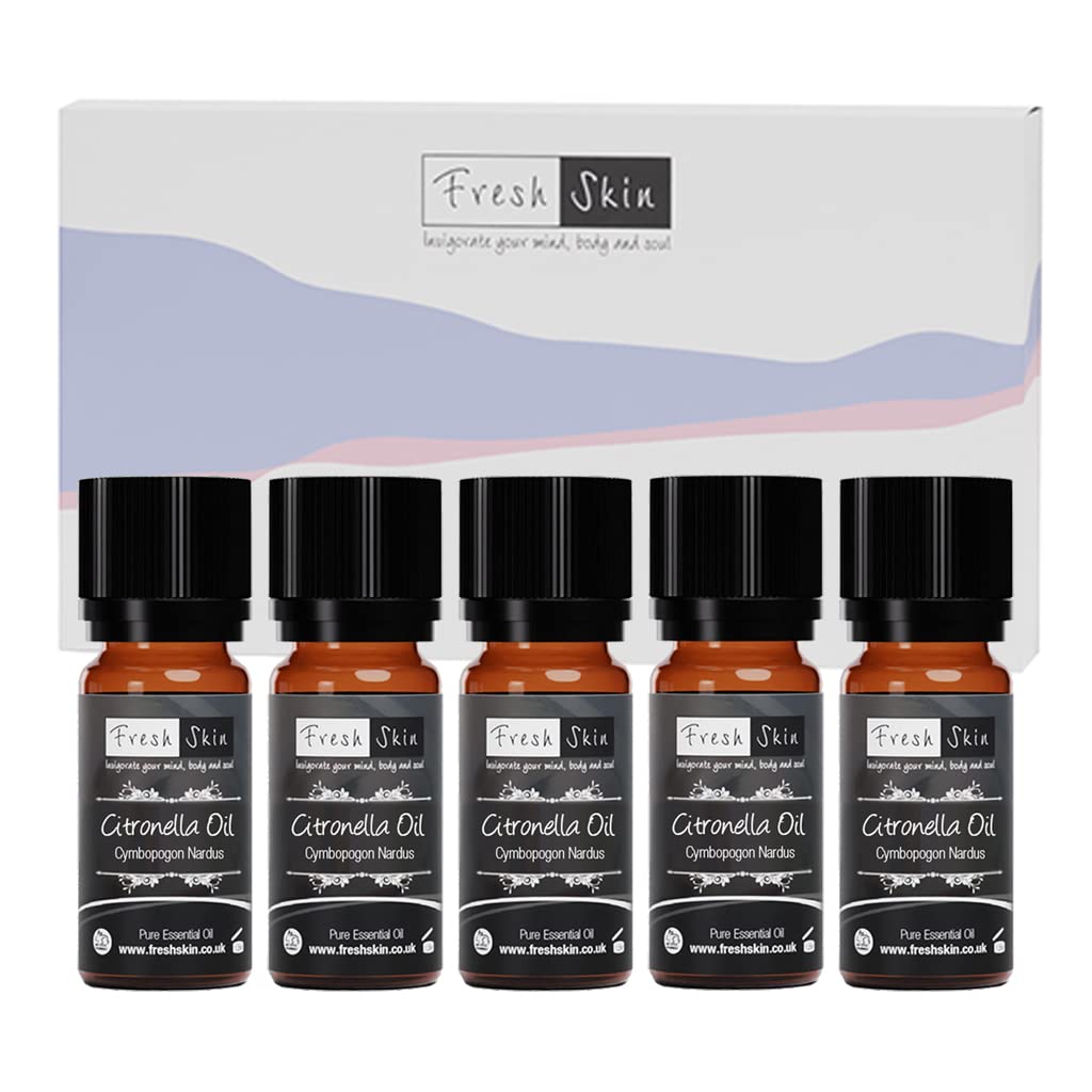 Freshskin Beauty Ltd Amber | Citronella Essential Oil 5 X 10Ml - 100% Pure & Natural Essential Oils