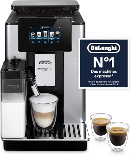 De'Longhi PrimaDonna Soul ECAM612.55.SB Coffee Bean Machine, Espresso and Cappuccino Machine, Exclusive Bean Adapt Technology, Silver and Black - 1