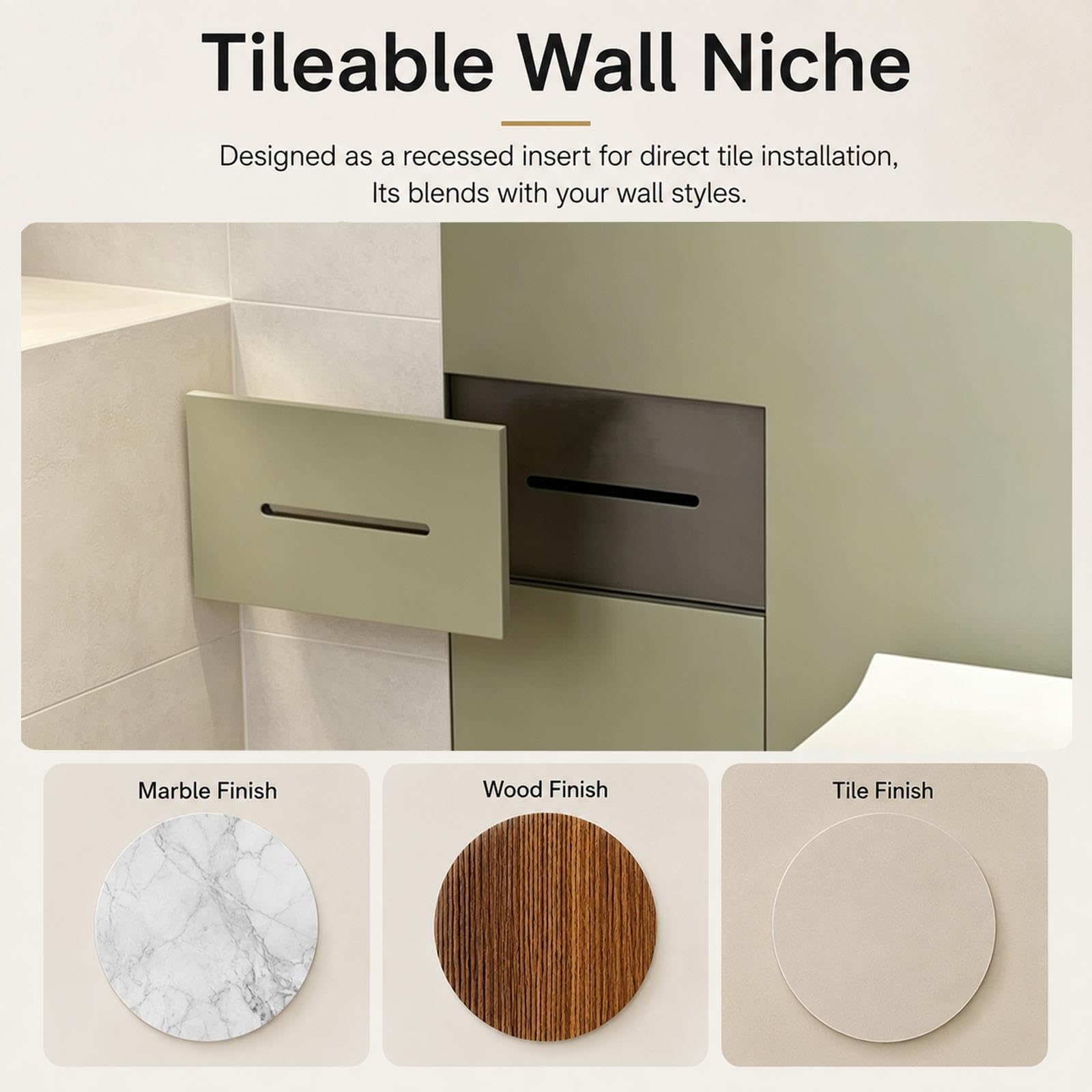 Nicho de Ducha Empotrable Nicho De Pared Empotrado Para Papel Higiénico