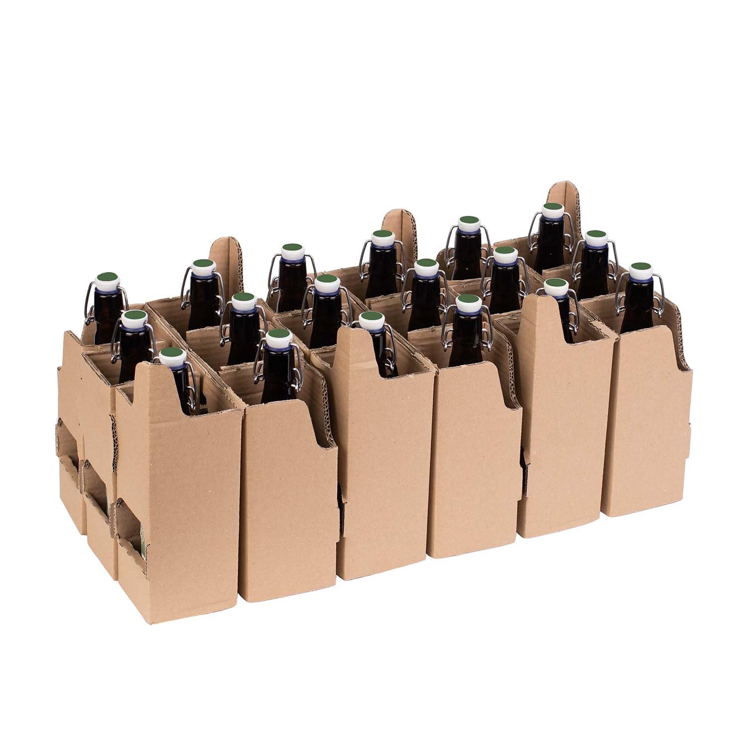 smiley pack Flaschenversandkarton Bier 0,5 Liter für 18 Flaschen inklusive Einlage PTZ zertifiziert für Versand mit DHL DPD Bierflaschen Bierversandkarton Bierkarton Bierverpackung (10)