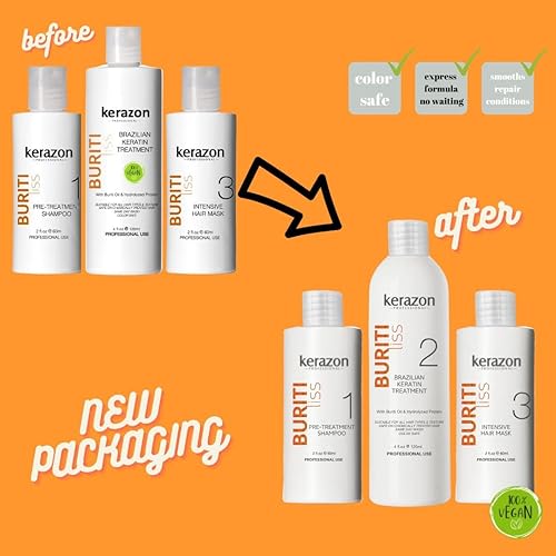 Miniatura 8 de Champú aclarador con tratamiento de queratina brasileña y kit de mascarilla intensiva para el cabello Tratamiento de Queratina Alisado 41fl oz El