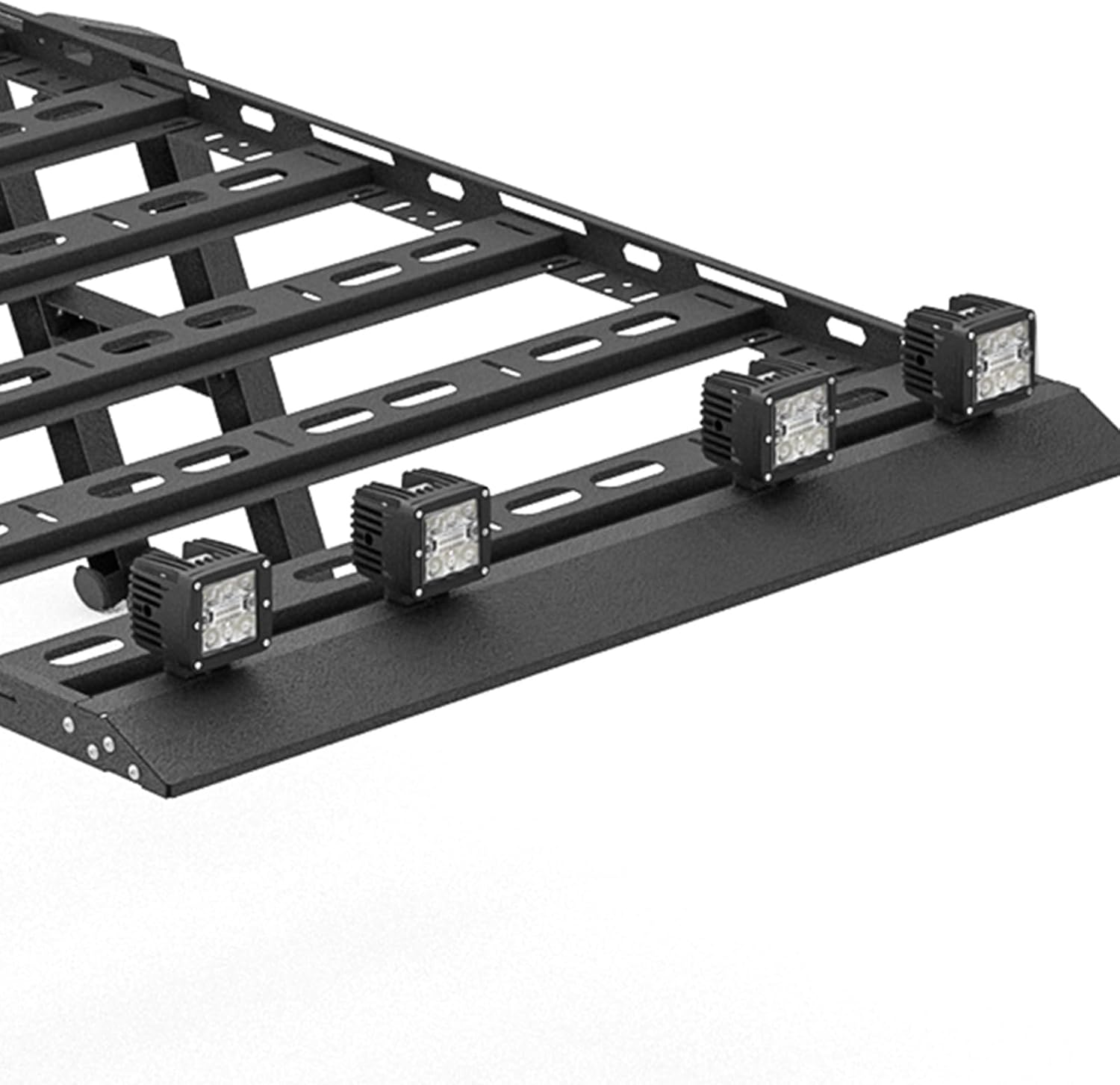 YZONA Roof Rack Hard Top Cargo Basket with Ladder & 4 LED Lights Compatible with Toyota 4Runner / Land Cruiser & Prado 4 Doors Hardtop, Rooftop Rack Carrier Luggage Storage Holder