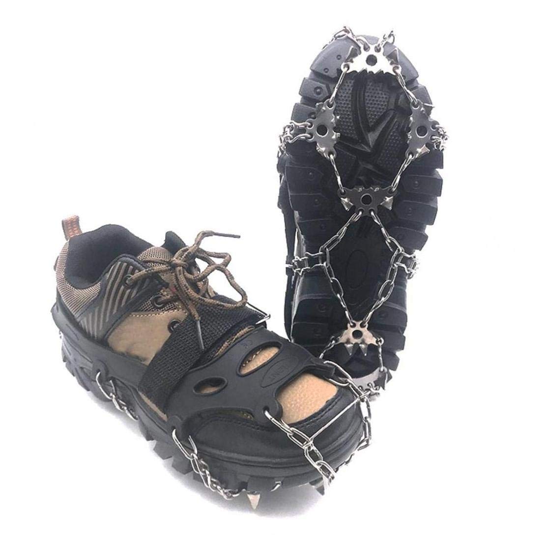 Crampons de Traction Crampons, poignées de Neige glacée pour Chaussures avec 23 Pointes en Acier Inoxydable pour la Marche, Le Jogging, l'escalade, la randonnée sur la Neige et la