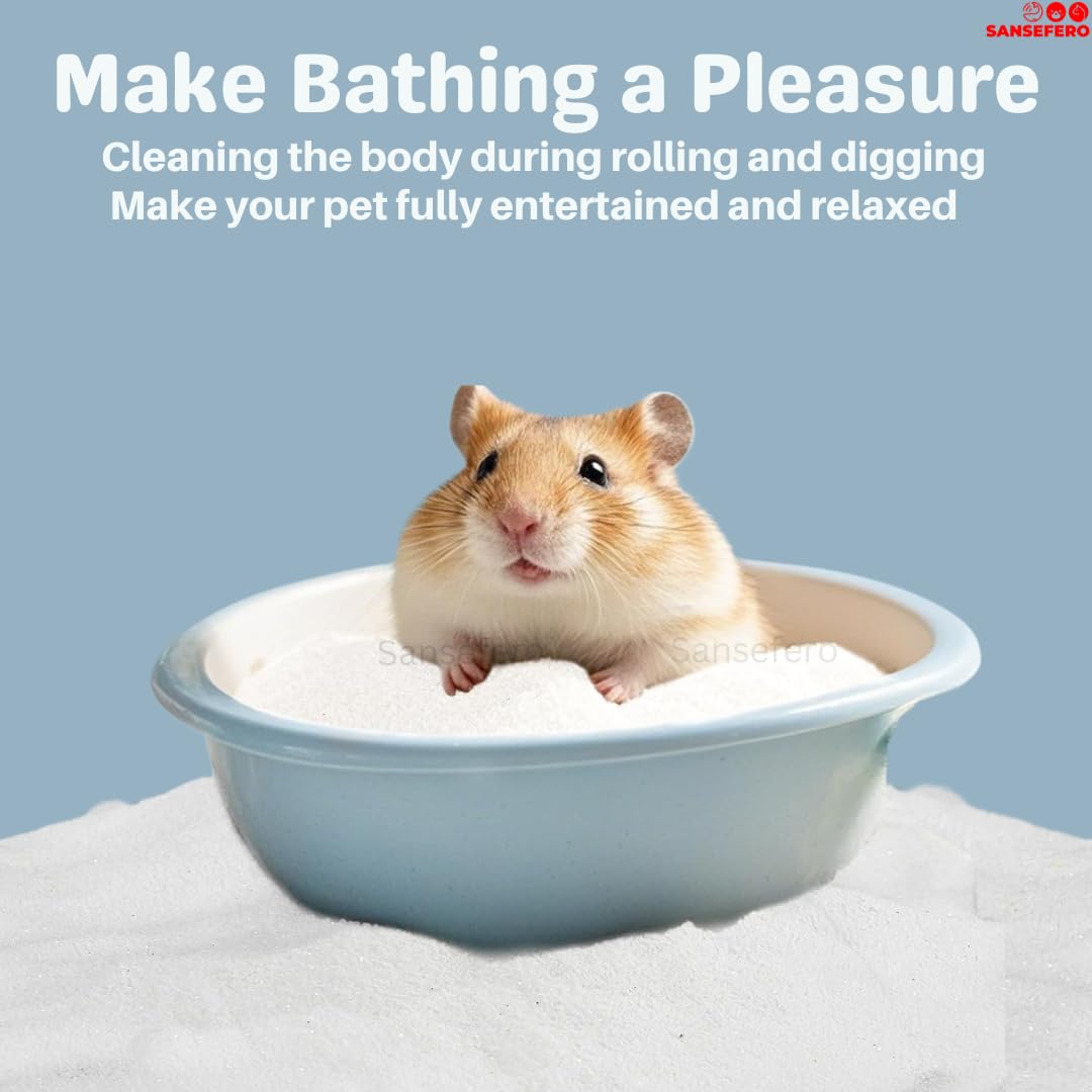 SANSEFERO Hamster Bath Sand for Relaxing Bathing Refreshing Hair with Antibacterial Cleaning Grease Absorbant for Hamsters, Dwarf, Chinchillas, Mice & Gerbils Playful Random Flavour (500 Gram) 2