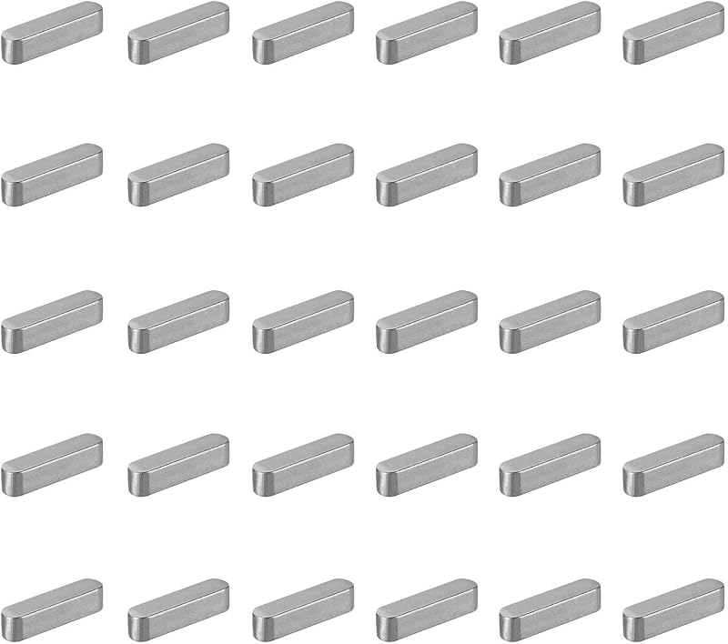 Chaveta paralela de ponta arredondada MECCANIXITY 20 x 5 x 5 mm em aço carbono – Kit com 30 unidades