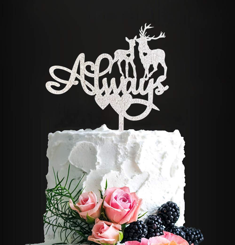 Buy Silver Glitter Always Wedding Cake Topper, After All This Time